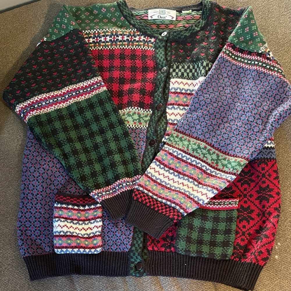 Orvis Multicolor Patchwork Sweater - image 1